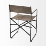 Direttore 19.25L x 20W x 31H Brown/Gray Suede W/ Metal Frame Dining Chair