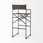 Direttore 19.3L x 19.3W x 44.1H Brown/Gray Suede W/ Metal Frame Bar Stool