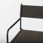 Direttore 19.3L x 19.3W x 44.1H Brown/Gray Suede W/ Metal Frame Bar Stool