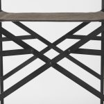 Direttore 19.3L x 19.3W x 44.1H Brown/Gray Suede W/ Metal Frame Bar Stool