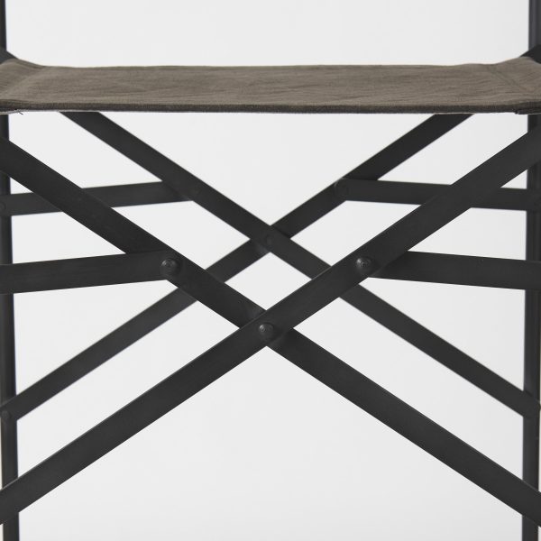 Direttore 19.3L x 19.3W x 44.1H BrownGray Suede W Metal Frame Bar Stool 8