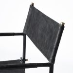 Direttore Black Iron Frame Black Leather Dining Chair