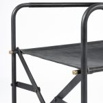Direttore Black Iron Frame Black Leather Dining Chair