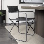 Direttore Black Iron Frame Black Leather Dining Chair