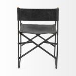 Direttore Black Iron Frame Black Leather Dining Chair