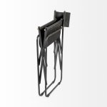 Direttore Black Iron Frame Black Leather Dining Chair