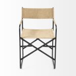 Direttore Tan Leather W/ Black Iron Frame Dining Chair