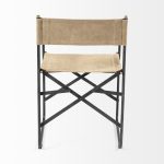 Direttore Tan Leather W/ Black Iron Frame Dining Chair