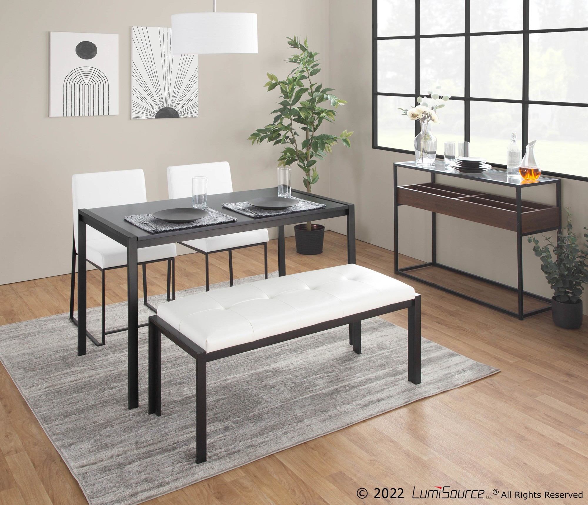 Display Contemporary Console Table Black Walnut Glass 2 Display Contemporary Console Table Black Walnut Glass - Image 2