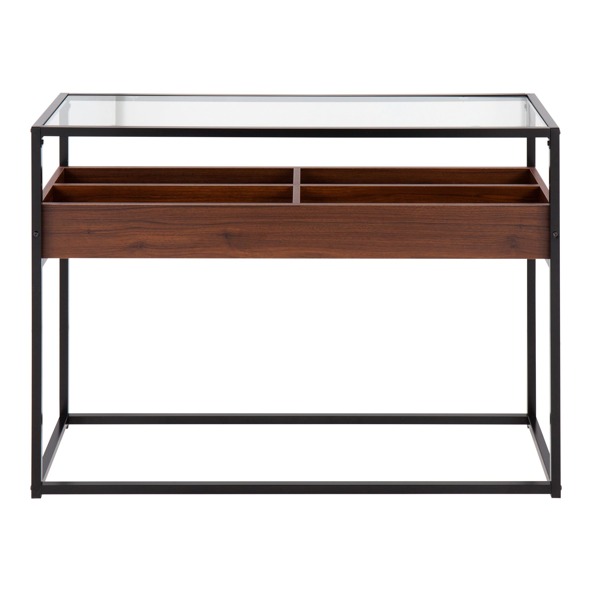 Display Contemporary Console Table Black Walnut Glass 11 Display Contemporary Console Table Black Walnut Glass - Image 11
