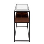 Display Contemporary Console Table Black Walnut Glass