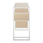 Display White Metal and Natural Wood Bar Table