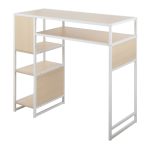 Display White Metal and Natural Wood Bar Table