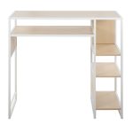 Display White Metal and Natural Wood Bar Table