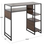 Display White Metal and Natural Wood Bar Table