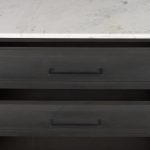 Divina Black-Brown Wood w/ White Marble Top and Black Metal Base Sideboard