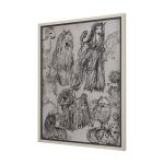 Dog Sketches by Mercana Studio a Hand Embelished Textured Framed Art Print Matted under Glass