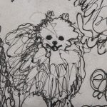 Dog Sketches by Mercana Studio a Hand Embelished Textured Framed Art Print Matted under Glass