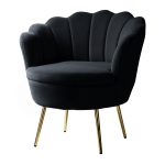 Donata Black Velvet Channel Tufted Barrel Accent Chair 7 Donata Black Velvet Channel Tufted Barrel Accent Chair