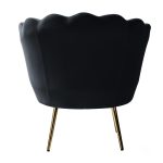 Donata Black Velvet Channel Tufted Barrel Accent Chair 9 Donata Black Velvet Channel Tufted Barrel Accent Chair
