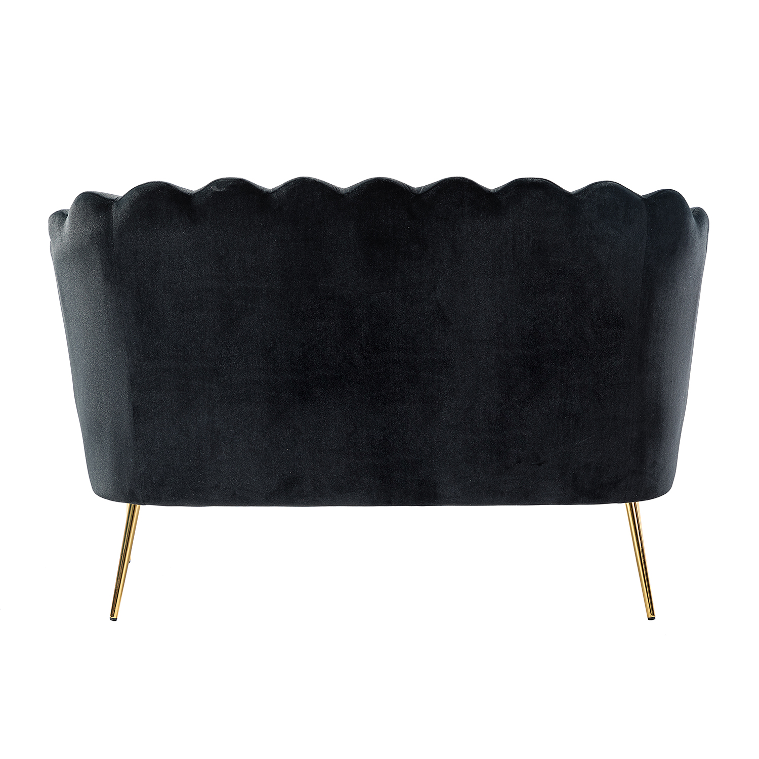 Donata Black Velvet Tufted Flower Back Loveseat Chair 4 Donata Black Velvet Tufted Flower Back Loveseat Chair - Image 4