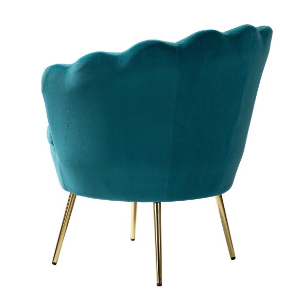 Donata Blue Velvet Channel Tufted Barrel Accent Chair 2
