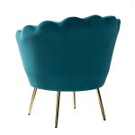 Donata Blue Velvet Channel Tufted Barrel Accent Chair 9 Donata Blue Velvet Channel Tufted Barrel Accent Chair