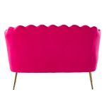 Donata Fushia Velvet Tufted Flower Back Loveseat 9 Donata Fushia Velvet Tufted Flower Back Loveseat