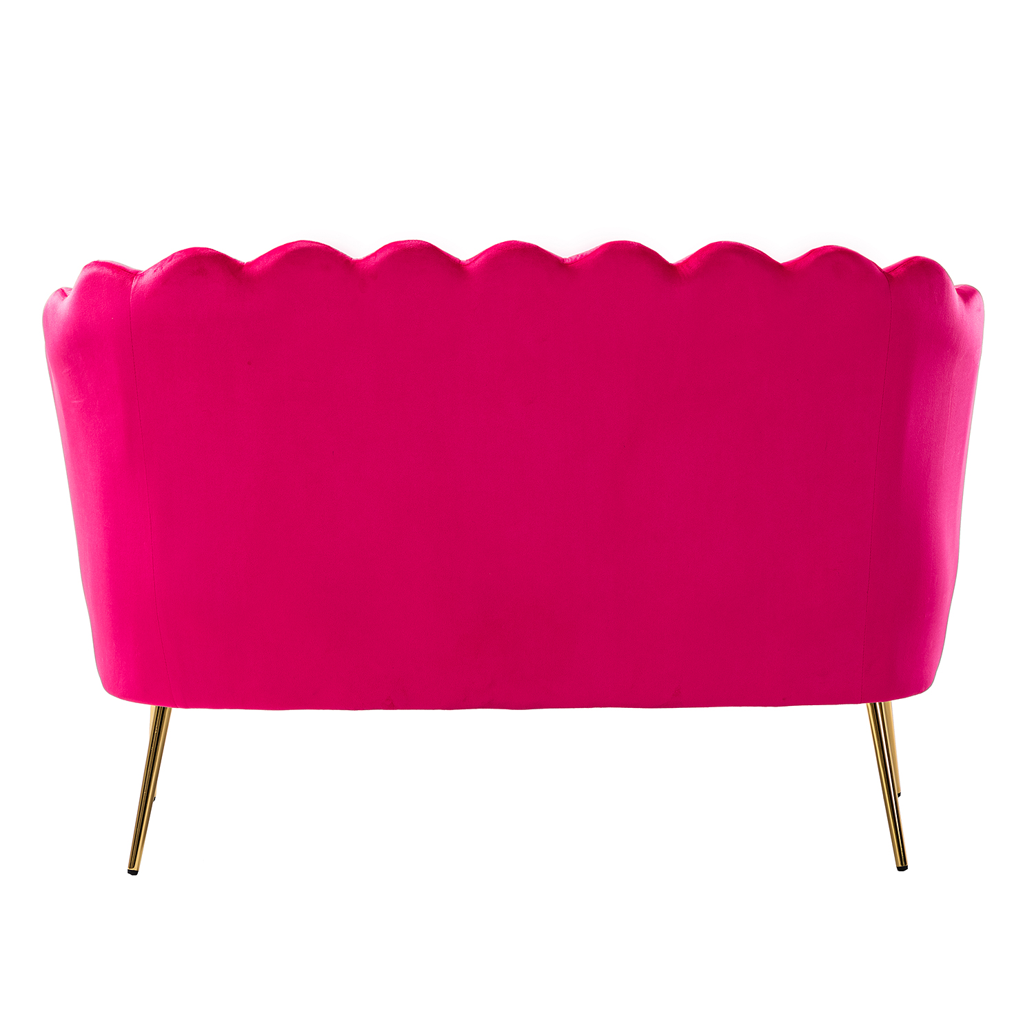 Donata Fushia Velvet Tufted Flower Back Loveseat 4 Donata Fushia Velvet Tufted Flower Back Loveseat - Image 4