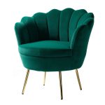 Donata Green Velvet Channel Tufted Barrel Accent Chair 7 Donata Green Velvet Channel Tufted Barrel Accent Chair