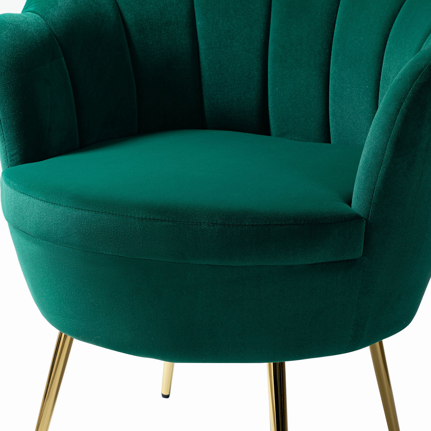 Donata Green Velvet Channel Tufted Barrel Accent Chair 5 Donata Green Velvet Channel Tufted Barrel Accent Chair - Image 5