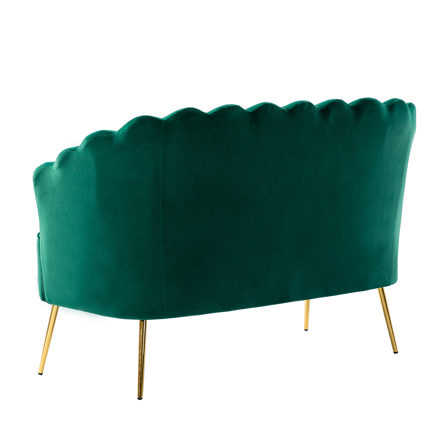 Donata Green Velvet Tufted Flower Back Loveseat 3 Donata Green Velvet Tufted Flower Back Loveseat - Image 3