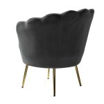 Donata Grey Velvet Channel Tufted Barrel Accent Chair 8 Donata Grey Velvet Channel Tufted Barrel Accent Chair