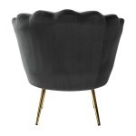 Donata Grey Velvet Channel Tufted Barrel Accent Chair 9 Donata Grey Velvet Channel Tufted Barrel Accent Chair