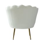 Donata Ivory Velvet Channel Tufted Barrel Accent Chair