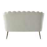 Donata Ivory Velvet Flower Tufted Small Space Loveseat 9 Donata Ivory Velvet Flower Tufted Small Space Loveseat