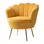 Donata Mustard Velvet Channel Tufted Barrel Accent Chair 7 Donata Mustard Velvet Channel Tufted Barrel Accent Chair