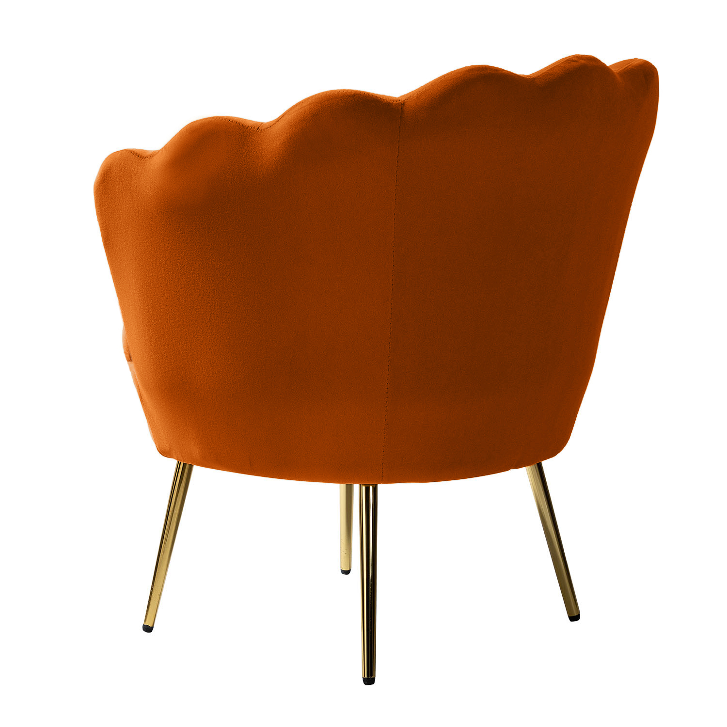 Donata Orange Velvet Channel Tufted Accent Barrel Chair 3 Donata Orange Velvet Channel Tufted Accent Barrel Chair - Image 3