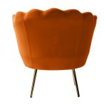 Donata Orange Velvet Channel Tufted Accent Barrel Chair 9 Donata Orange Velvet Channel Tufted Accent Barrel Chair