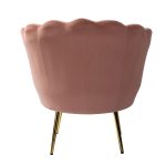 Donata Pink Velvet Channel Tufted Barrel Accent Chair 9 Donata Pink Velvet Channel Tufted Barrel Accent Chair