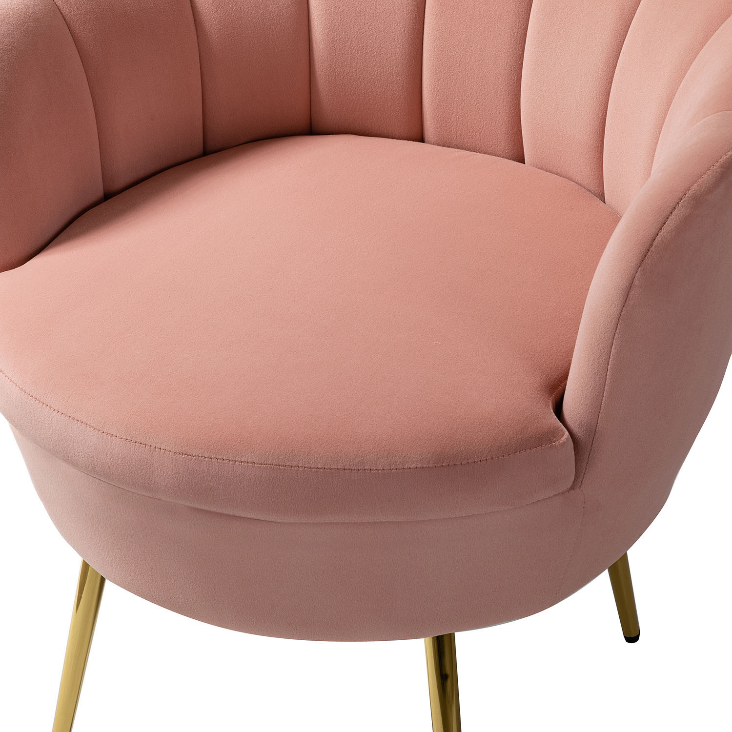 Donata Pink Velvet Channel Tufted Barrel Accent Chair 5 Donata Pink Velvet Channel Tufted Barrel Accent Chair - Image 5