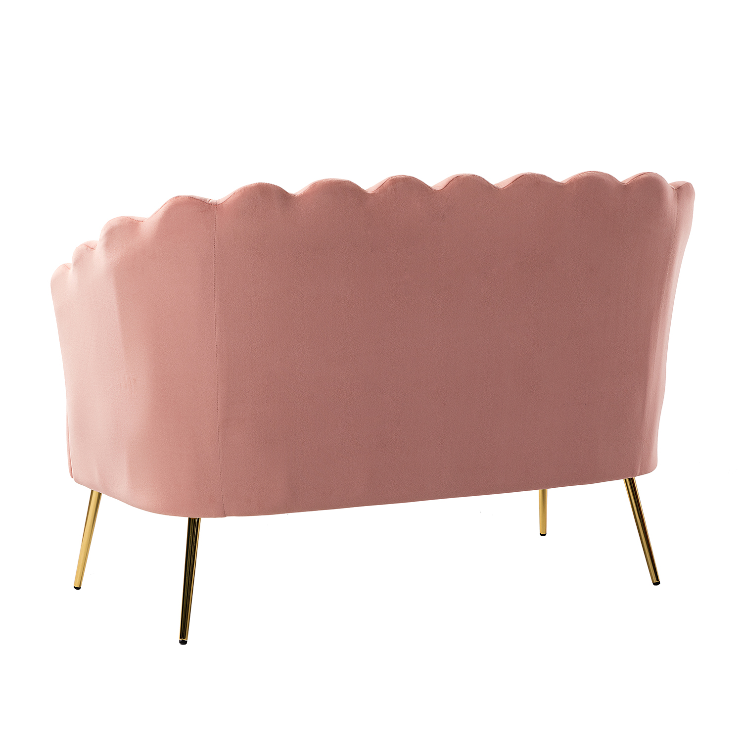 Donata Pink Velvet Tufted Flower Back Small Loveseat 3 Donata Pink Velvet Tufted Flower Back Small Loveseat - Image 3