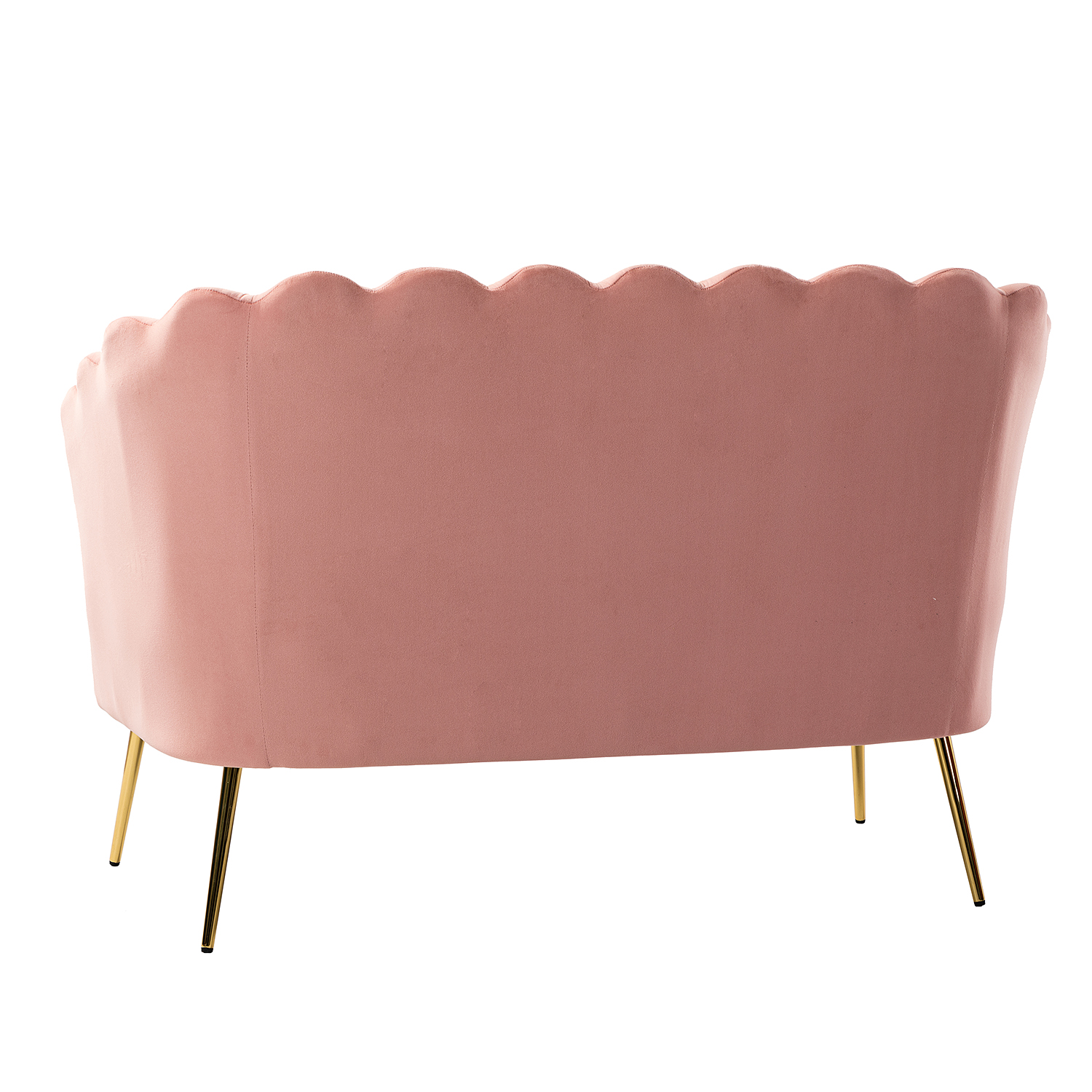 Donata Pink Velvet Tufted Flower Back Small Loveseat 4 Donata Pink Velvet Tufted Flower Back Small Loveseat - Image 4