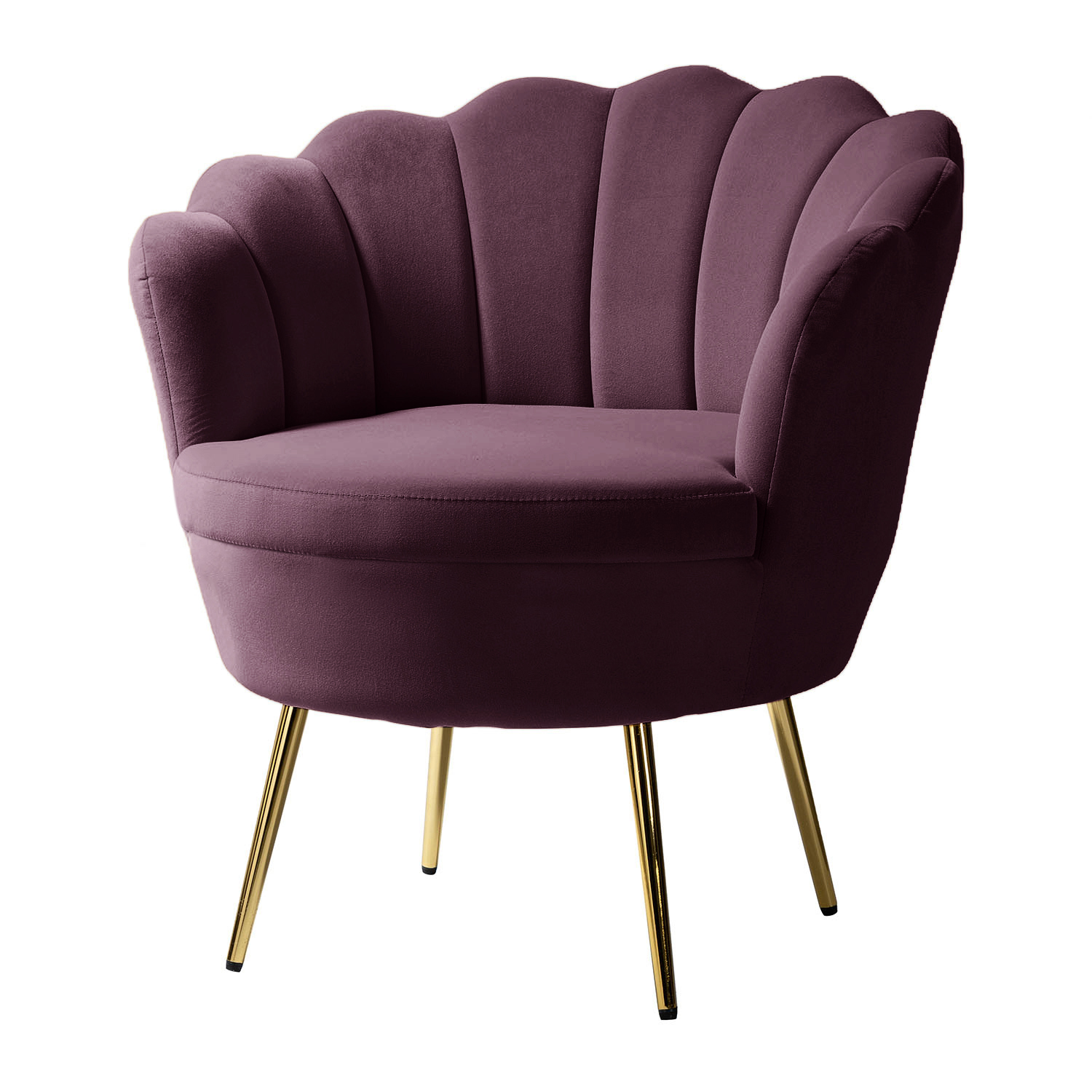Donata Purple Velvet Channel Tufted Accent Barrel Chair 2 Donata Purple Velvet Channel Tufted Accent Barrel Chair - Image 2