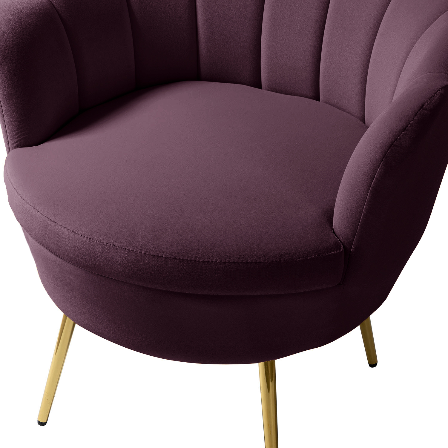 Donata Purple Velvet Channel Tufted Accent Barrel Chair 5 Donata Purple Velvet Channel Tufted Accent Barrel Chair - Image 5