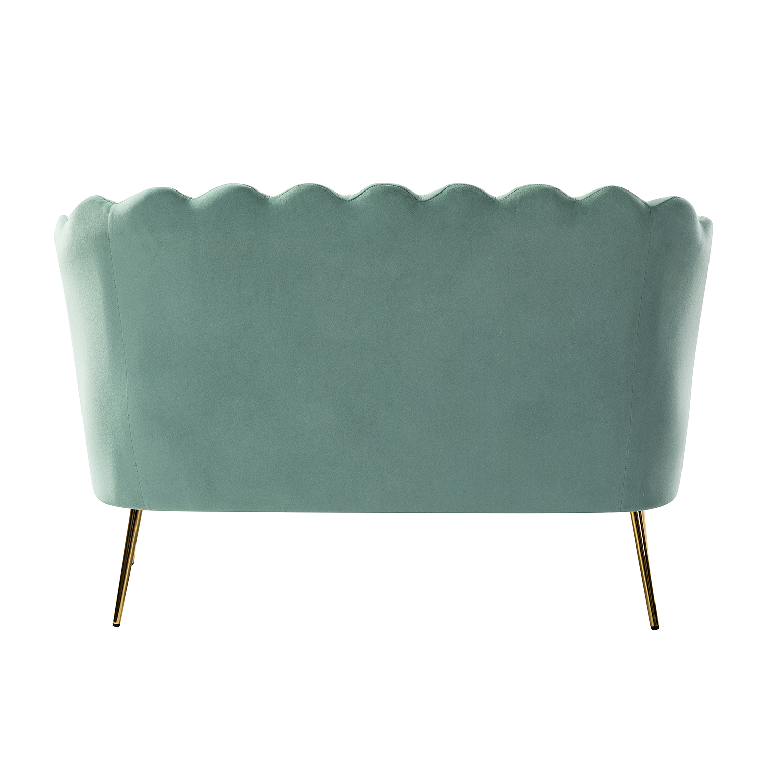 Donata Sage Velvet Tufted Flower Back Loveseat 4 Donata Sage Velvet Tufted Flower Back Loveseat - Image 4