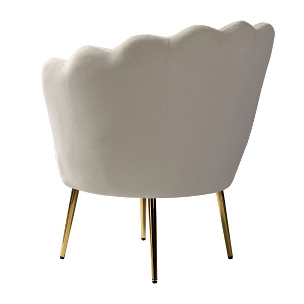 Donata Tan Velvet Channel Tufted Barrel Accent Chair 2