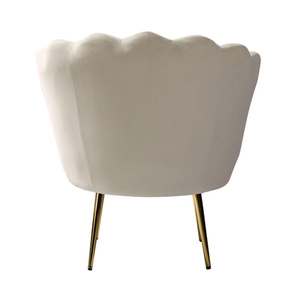 Donata Tan Velvet Channel Tufted Barrel Accent Chair 3