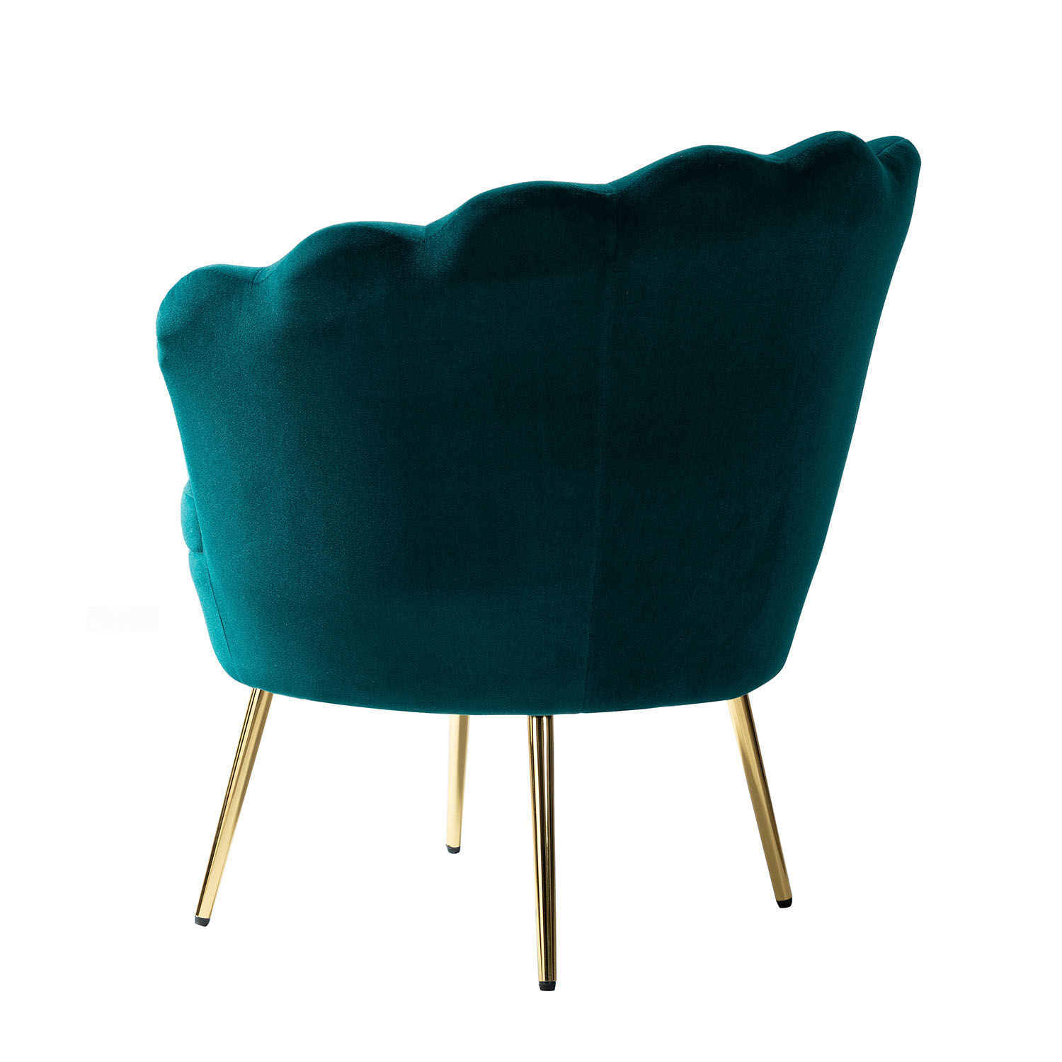 Donata Teal Velvet Channel Tufted Barrel Accent Chair 3 Donata Teal Velvet Channel Tufted Barrel Accent Chair - Image 3