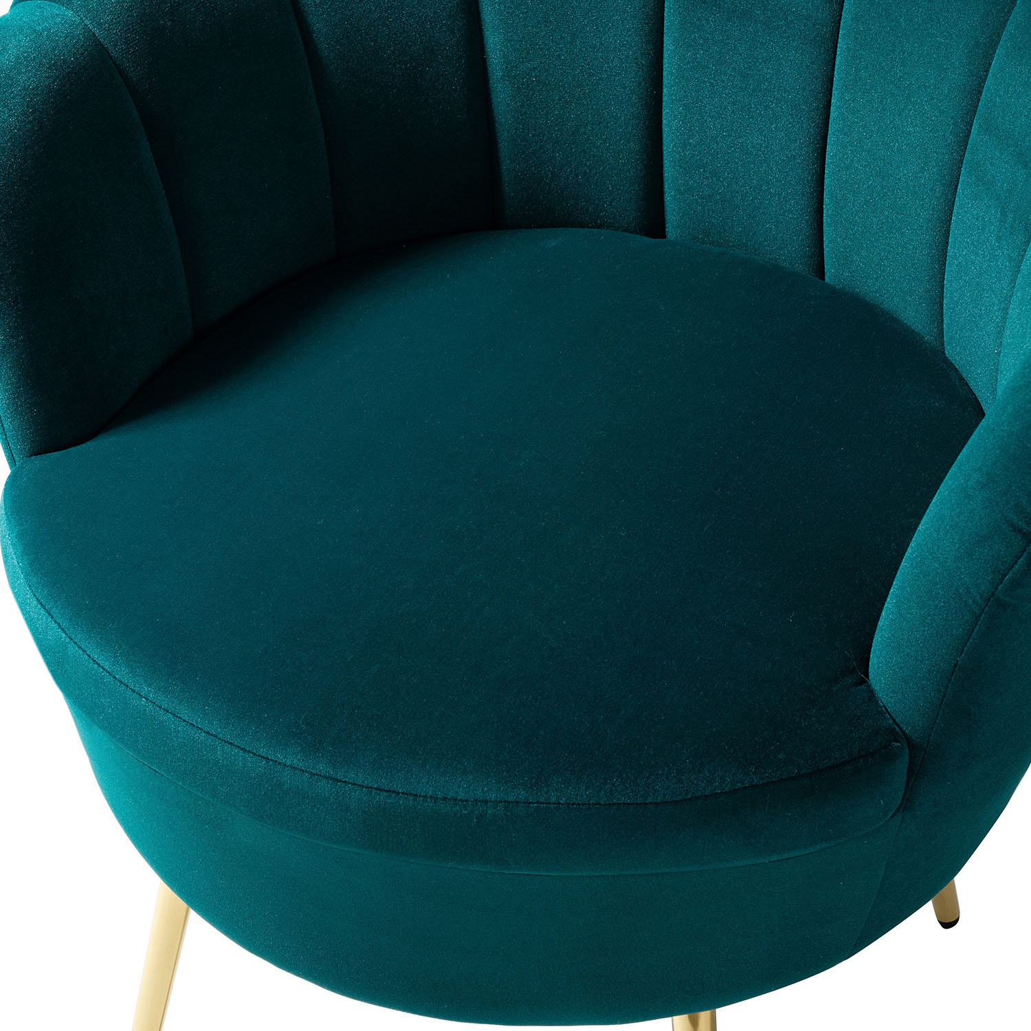 Donata Teal Velvet Channel Tufted Barrel Accent Chair 5 Donata Teal Velvet Channel Tufted Barrel Accent Chair - Image 5
